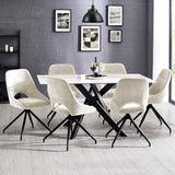 Marble Dining Table for 4 to 6 People Rectangular - Bradley