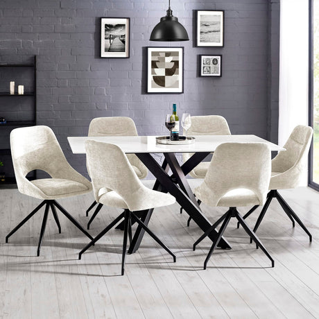 Marble Dining Table for 4 to 6 People Rectangular - Bradley