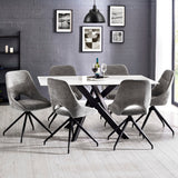 Marble Dining Table for 4 to 6 People Rectangular - Bradley