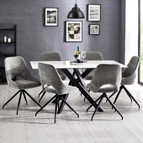 Marble Dining Table for 4 to 6 People Rectangular - Bradley