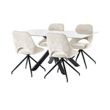 Marble Dining Table for 4 to 6 People Rectangular - Bradley