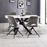 Marble Dining Table for 4 to 6 People Rectangular - Bradley