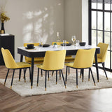 Marble Dining Table for 6 People With 2 Drawers - Louis