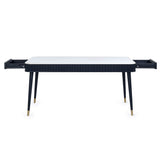 Marble Dining Table for 6 People With 2 Drawers - Louis