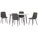 Marble Dining Table With 4 Dining Chairs - Fenton