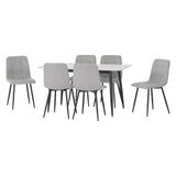 Marble Dining Table With 6 Dining Chairs - Fenton