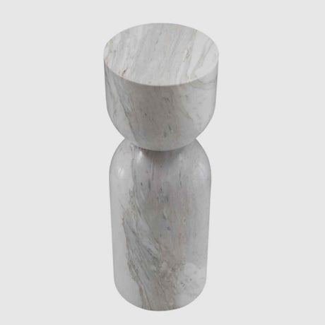 Marble Lamp Table 20cm Wide Round - Salt