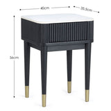 Marble Lamp Table With 1 Drawer - Louis