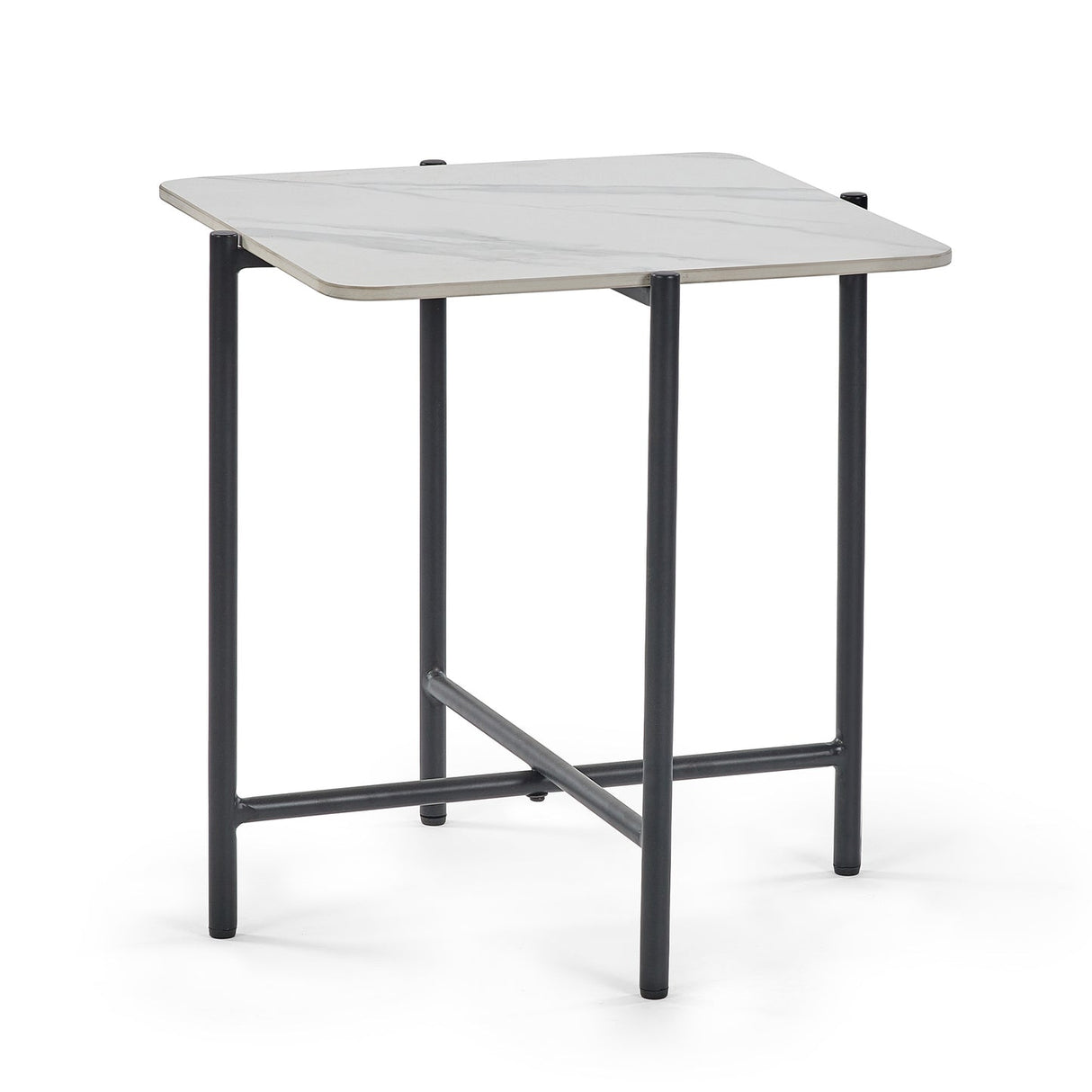Marble Lamp Table With Metal Legs - Siena