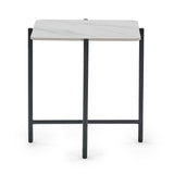 Marble Lamp Table With Metal Legs - Siena