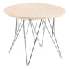 Marble Side Table Round With Chrome Coated Steel Base - Prunus