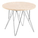 Marble Side Table Round With Chrome Coated Steel Base - Prunus