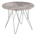 Marble Side Table Round With Chromed Steel Wire Base - Prunus