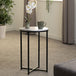 Marble Effect Side Table Round - Dallas