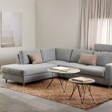 Marble Side Table Round With Matt Black Coated Steel Base - Prunus