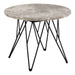 Marble Side Table Round With Matt Black Coated Steel Base - Prunus
