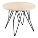Marble Side Table Round With Matt Black Coated Steel Base - Prunus