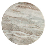 Marble Top Coffee Table 80cm Wide Round With Wooden Base - Ashford