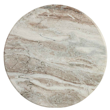 Marble Top Coffee Table 80cm Wide Round With Wooden Base - Ashford
