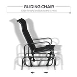 Mesh Fabric  3 Pieces Garden Gliding Chair Set With Glass Top Coffee Table - Velmora