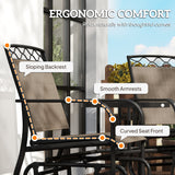 Mesh Fabric 2 Seater Garden Glider Rocking Chairs - Velmora