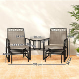 Mesh Fabric 2 Seater Garden Glider Rocking Chairs - Velmora