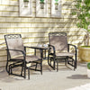 Mesh Fabric 2 Seater Garden Glider Rocking Chairs - Velmora