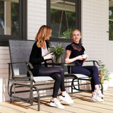 Mesh Fabric 2 Seater Glider Garden Bench - Velmora