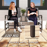 Mesh Fabric 2 Seater Glider Garden Bench - Velmora