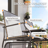 Mesh Fabric 2 Seater Glider Garden Bench - Velmora