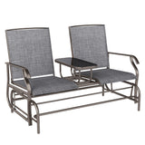Mesh Fabric 2 Seater Glider Garden Bench - Velmora