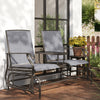 Mesh Fabric 2 Seater Glider Garden Bench - Velmora