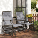Mesh Fabric 2 Seater Glider Garden Bench - Velmora