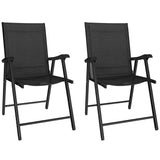 Mesh Fabric Folding Garden Chairs in Set of 2 - Velmora