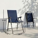 Mesh Fabric Folding Garden Chairs in Set of 2 - Velmora