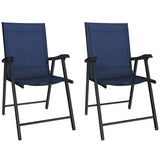 Mesh Fabric Folding Garden Chairs in Set of 2 - Velmora