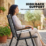 Mesh Fabric Folding Garden Chairs in Set of 2 - Velmora