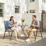 Mesh Fabric Folding Garden Chairs in Set of 2 - Velmora