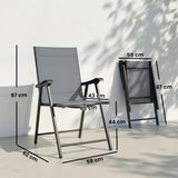 Mesh Fabric Folding Garden Chairs in Set of 2 - Velmora