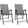 Mesh Fabric Folding Garden Chairs in Set of 2 - Velmora