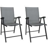 Mesh Fabric Folding Garden Chairs in Set of 2 - Velmora