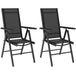 Mesh Fabric Folding Garden Chairs in Set of 2 With Armrests for Balcony - Velmora