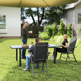 Mesh Fabric Folding Garden Chairs in Set of 2 With Armrests for Balcony - Velmora