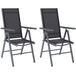 Mesh Fabric Folding Garden Chairs in Set of 2 With Armrests for Balcony - Velmora
