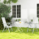 Mesh Fabric Folding Garden Chairs in Set of 2 With Armrests for Balcony - Velmora