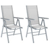 Mesh Fabric Folding Garden Chairs in Set of 2 With Armrests for Balcony - Velmora