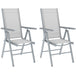 Mesh Fabric Folding Garden Chairs in Set of 2 With Armrests for Balcony - Velmora