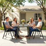Mesh Fabric Folding Garden Chairs in Set of 4 - Velmora
