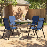 Mesh Fabric Folding Garden Chairs in Set of 4 - Velmora
