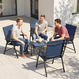 Mesh Fabric Folding Garden Chairs in Set of 4 - Velmora
